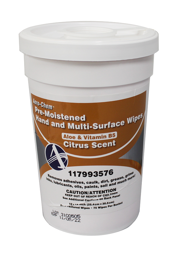 Aero-Chem&reg; Pre-moistened Hand and Multi-Surface Wipes - Citrus - Q6